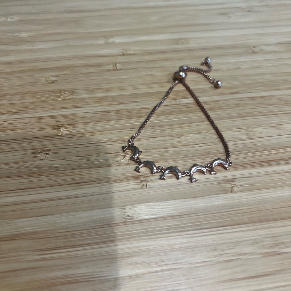 Rose Gold Adjustable Dolphin Bracelet